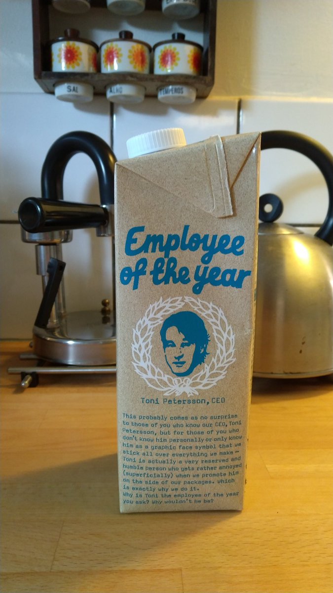 EmmyandLIEN's tweet photo. "Employee of the year sells out to pro-Trump, Amazon-destroying capitalists." CMPA or not, this will be my last carton @oatly #boycottoatly https://t.co/30lYsoNF6C