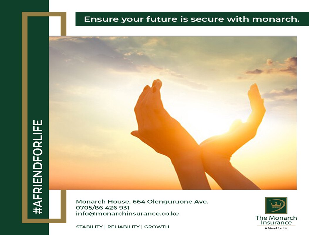 MonarchIns's tweet image. When you buy insurance, you're buying a promise that needs to be kept and that’s what we are best known for. 

Visit our offices at Chester House 1st Floor, Nairobi to know more about our different covers.
#insurance #insurancecovers #beprepared