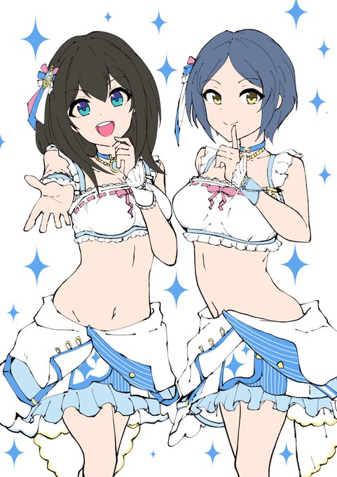 とりあえず分ける所まで来た…明日にはできてるとええの。#デレステ #デレステ5周年 #速水奏 #鷺沢文香 