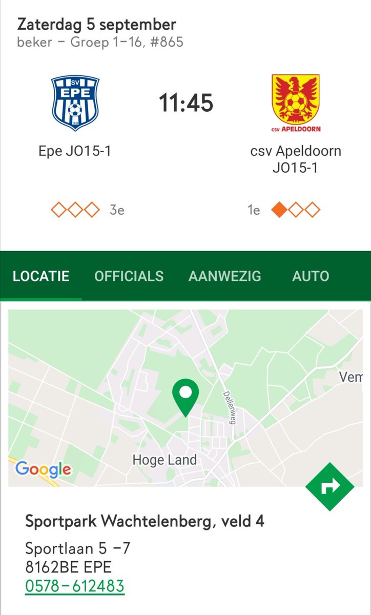 Morgen staan er twee bekerwedstrijden op het programma!

De JO15-1 speelt een thuiswedstrijd. De tegenstander is csv Apeldoorn, dat zelfs nog een divisie hoger voetbalt dan onze JO15-1. Het belooft dus een mooie wedstrijd te worden met hooggeklasseerde jeugdteams.