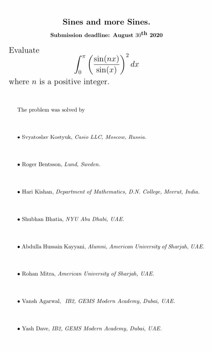 Congratulations to <a href="/yashdave03/">Yash Dave</a> and Vansh, both senior members of Sigma, on having solved <a href="/AUSharjah/">American University of Sharjah</a>’s #POTM for August! (Hint: Use Euler’s Formula)
We recommend that everybody check out their September problem, “Primes”. Good luck, and remember to stick to the deadline!
<a href="/KNargish/">Nargish Khambatta</a>