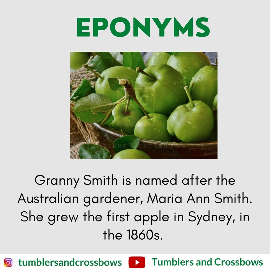 Jannekerdaniel's tweet photo. #LearnwithLarry - Learn an eponym today!

Follow us on Instagram: https://t.co/chGqL8wyGT

#Eponyms #English #Tumblersandcrossbows #Englishphrases #phrases #learnenglish #Englishtips #Englishteacher #LearnwithLarry #Grannysmith #Greenapples #Apples #Apple https://t.co/jXfVLxTJwp