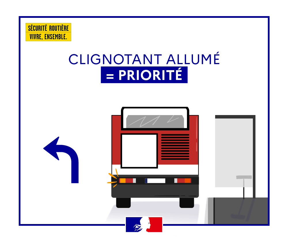 RoutePlusSure's tweet photo. En ville, les bus sont prioritaires lorsqu’ils quittent leur arrêt. Le conducteur qui les suit est tenu de leur céder le passage. https://t.co/vyaPm6m4vn