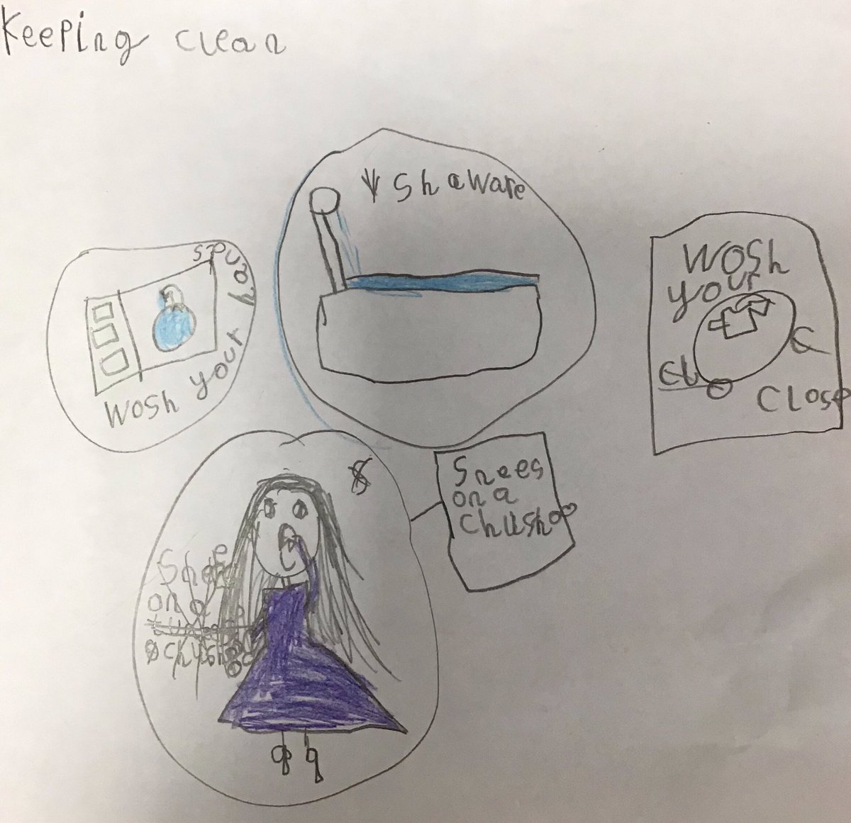 HolyFamilyL8_3L's tweet photo. We looked at how to keep clean yesterday and created posters. @HolyFamilyScie1 #Hygiene #HealthyLiving #ScienceHasTaughtMeThat https://t.co/D7MwYF05Yv