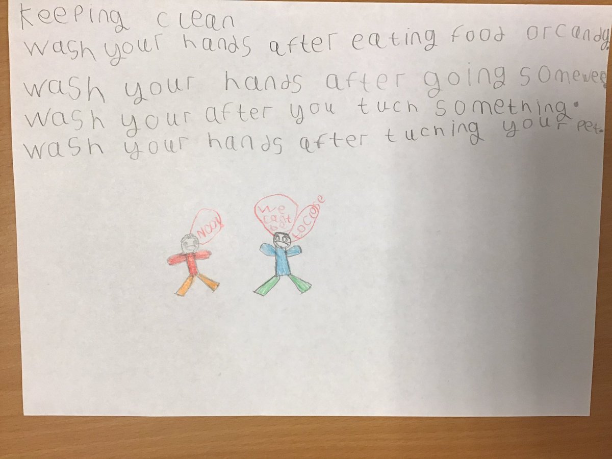 HolyFamilyL8_3L's tweet photo. We looked at how to keep clean yesterday and created posters. @HolyFamilyScie1 #Hygiene #HealthyLiving #ScienceHasTaughtMeThat https://t.co/D7MwYF05Yv