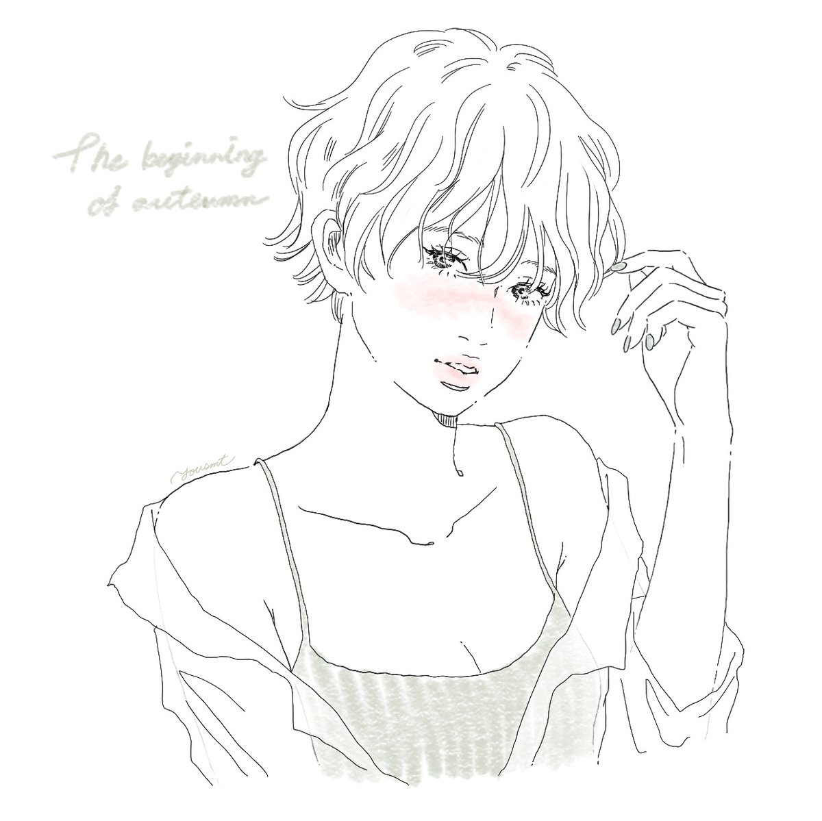 ゆう イラストレーター 秋の始まりなのにキャミソール一枚で寒くてごめんねということで後からシアーシャツを着せてあげた 44 100 シアーシャツ 女の子イラスト デジタルイラスト イラスト 絵描きさんと繋がりたい 私の絵柄が好みって人に