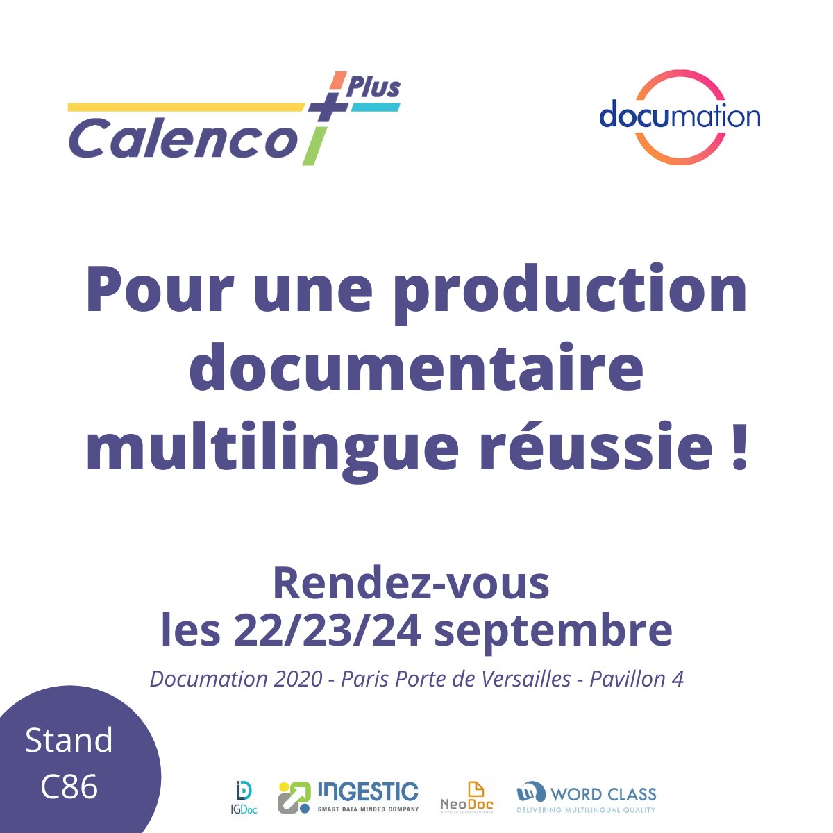 NeoDocCalenco's tweet photo. Atelier - Salon @Documation2020
Venez découvrir la méthodologie proposée par les partenaires Calenco Plus.
📆 Date : le jeudi 24 septembre de 12h à 12h45
Inscrivez-vous : https://t.co/ZiSKVm90kq
@IG_Doc @ingestic #WordClass
#Documentation4_0 #DocumentationTechnique https://t.co/2c7LRb7rrA