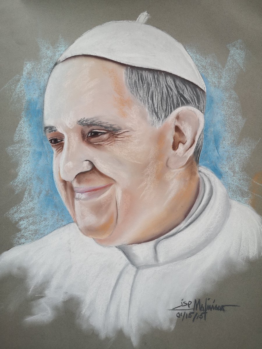 jongraphicdsign's tweet photo. Sharing my pastel portrait of Pope Francis @quiapochurch hope you can share this to your fb page 😊 https://t.co/r0lpykTakw