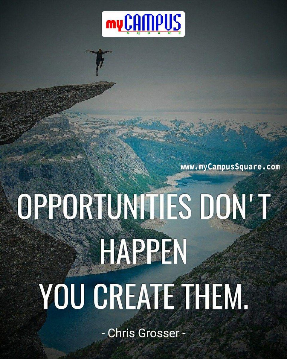 milligramit's tweet photo. Opportunities don't happen. You create them. 
- Chris Grosser https://t.co/C2uFLcavCT