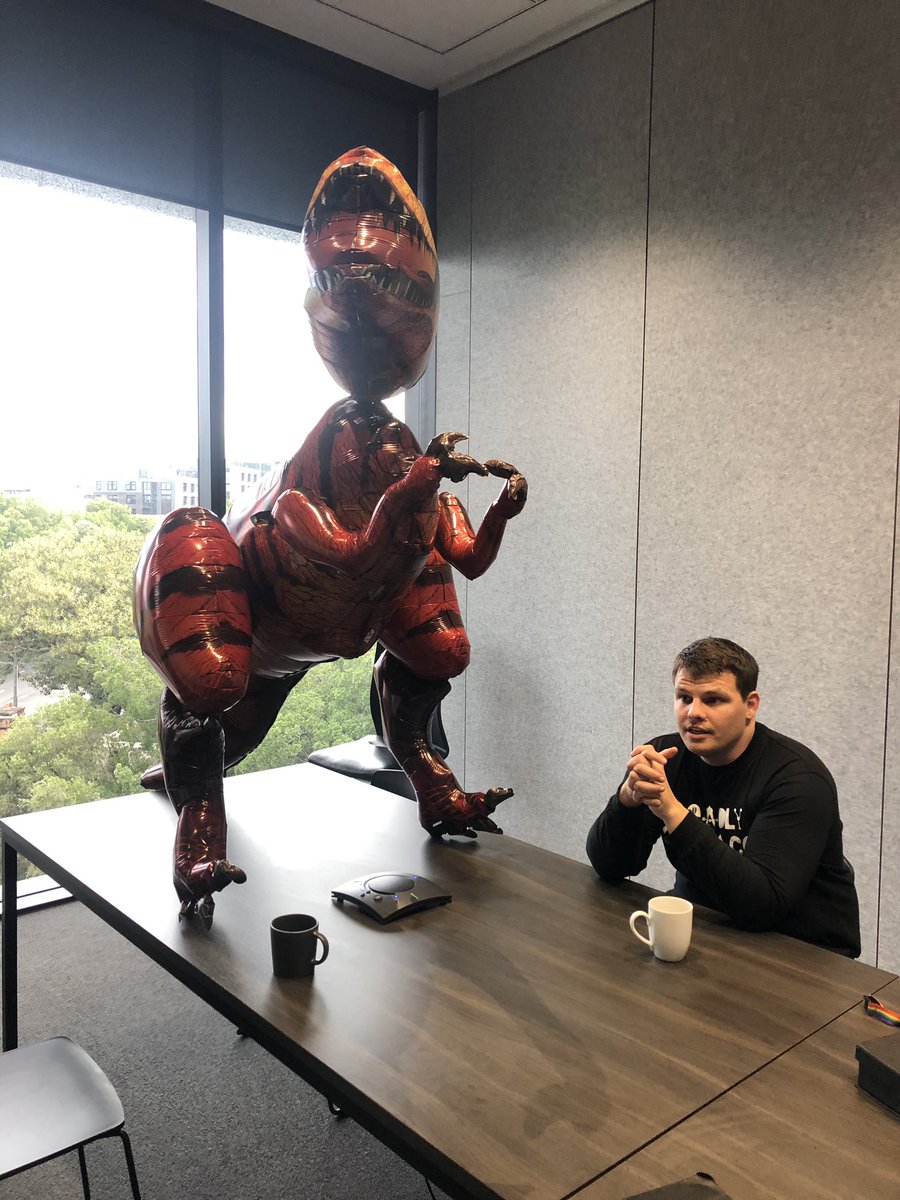 renaemryan1's tweet photo. Wonderful to celebrate @Corey_tutt @CSIRO Indigenous STEM Champion Award today. Only a few of us in the room (including Thelma the T-Rex) but over 100 online from all over Aus. An inspiring yarn with @KatrinaWruck @bradmoggo and video messages from deadly scientists in the making https://t.co/WjvwxQJKuL