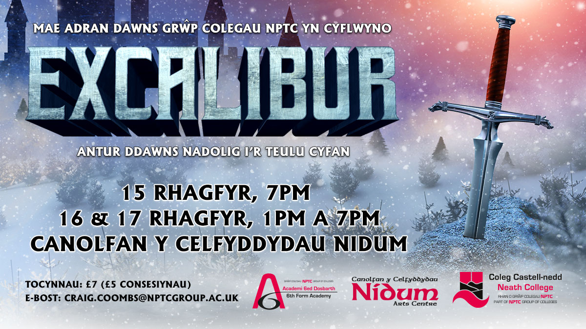 NPTCGroup's tweet photo. Exciting news and something to look forward to just before Christmas! ๐๐ Newyddion cyffrous a rhywbeth i edrych ymlaen ato ychydig cyn y Nadolig!
#Excalibur โ๏ธโ๏ธ๐๐ป๐บ๐ป
#Danceucation https://t.co/Z6dkH8LN6R