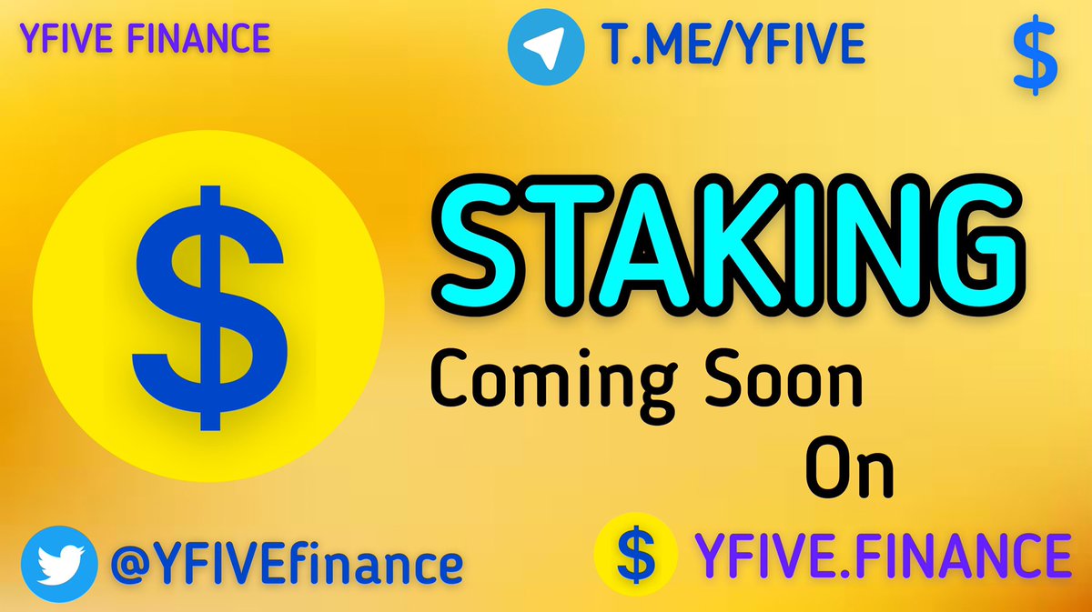YFIVEfinance's tweet image. 👨🏻‍💻 Entry and Exit staking for all @YFIVEfinance holders coming soon...  

Come join us in our telegram group at t.me/YFIVE 

#DeFi #Ethereum #Cryptocurrency #Uniswap #YFIVE #Binance #Kucoin #OkEX #Huobi #Hotbit $YFIVE