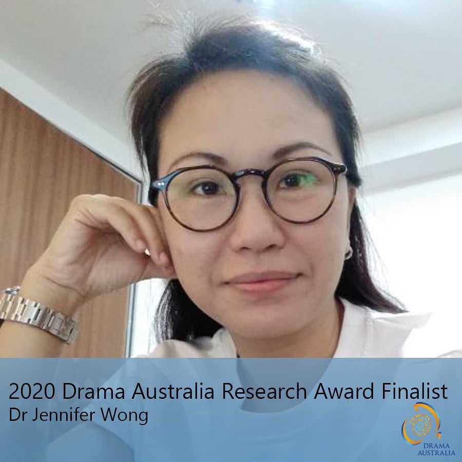 Congratulations to the 2020 Drama Australia Research Award finalist

Dr Jennifer Wong

Dr Wong’s PhD thesis title: Playbuilding: Considering Identities, Agency and Self-Efficacy. 
bit.ly/DrJenniferWong

For the research award criteria go to:
bit.ly/DAResearchAward