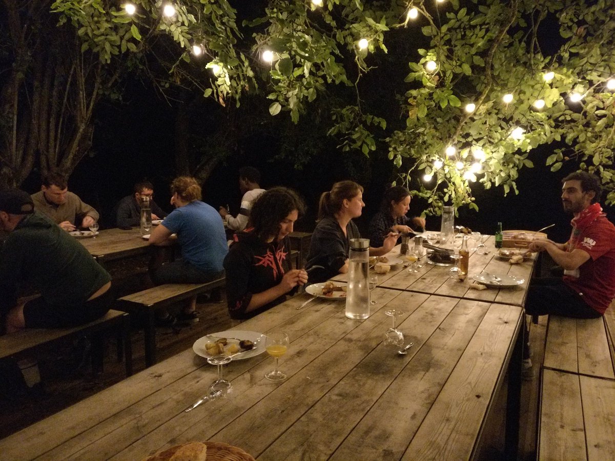 OpenMOLE's tweet image. Yesterday was already the last evening of the #exmodelo school. Great BBQ dinner and some dancing afterwards, a very nice way to spend some time all together!