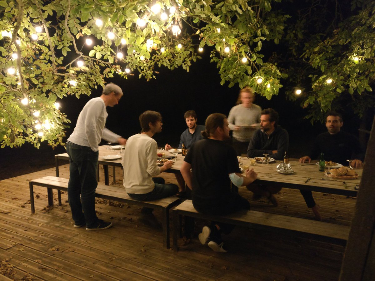 OpenMOLE's tweet image. Yesterday was already the last evening of the #exmodelo school. Great BBQ dinner and some dancing afterwards, a very nice way to spend some time all together!