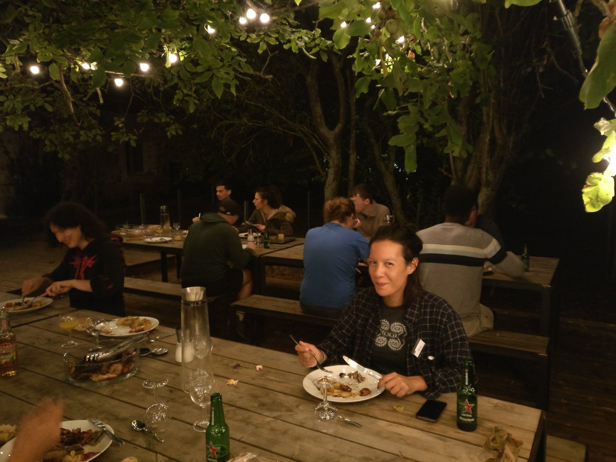 OpenMOLE's tweet image. Yesterday was already the last evening of the #exmodelo school. Great BBQ dinner and some dancing afterwards, a very nice way to spend some time all together!