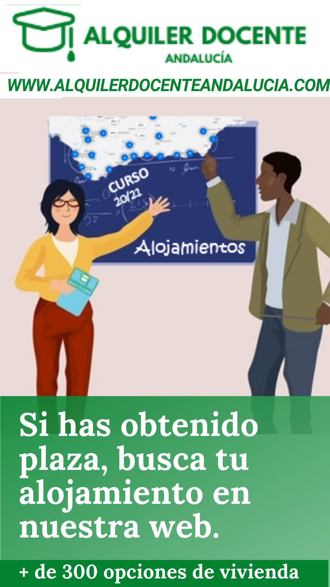 AlquilerDocente's tweet photo. https://t.co/wtPz7I7MUL.                                  Si eres DOCENTE en ANDALUCÍA y buscas alojamiento visítanos en #Covid_19 #Educacion #maestros #profesores #alquiler #Andalucia #Septiembre #sipri https://t.co/EuzwED5OxX