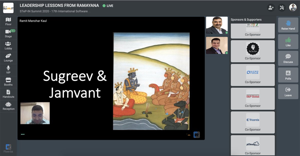 SanjayKumaarr's tweet photo. Leadership lessons from #Ramayana!!
Amazingly presented by @kaultester 🙏 at #stepinsummit2020
@stepin_forum @imvinaybaid #conf2020 https://t.co/i3jD4MuZPs