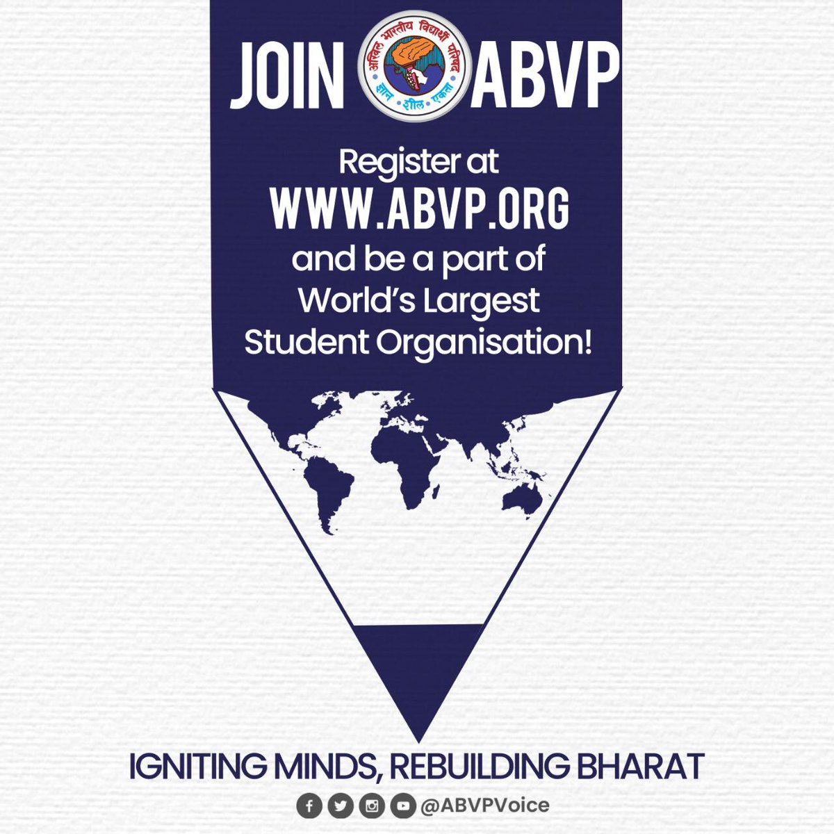 AEvenig's tweet photo. With pandemic situation that we are in, ABVP brings to you membership in an all new format! The closed campuses won’t come in way of students who wish to #JoinABVP.

Register yourselves at https://t.co/tCDpLwQXB4 and be a part of the world’s largest student organisation! https://t.co/Y0msJ5WfdI