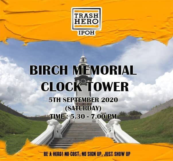 trashheroipoh's tweet photo. Hello heroes! 🦸♂️🦸♀️ Join us tomorrow (5th September 2020) for our #WeeklyCleanup at Birch Memorial Clock Tower from 5.30 pm till 7.00 pm. See you guys there! 🌻💛✨ https://t.co/K3S7TNeeBR