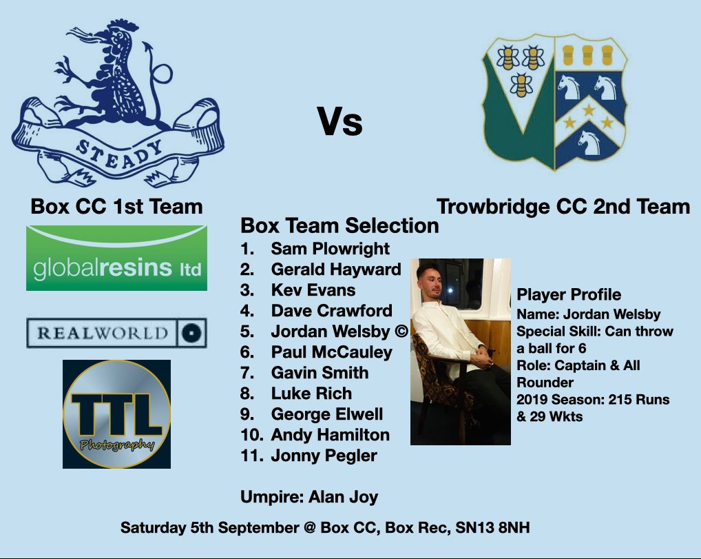 BoxCricketClub's tweet photo. Looking to bounce back from last weekends defeat Box welcome @trowbridgecc 2nds to the Rec #UpTheBox https://t.co/Foop92l3na