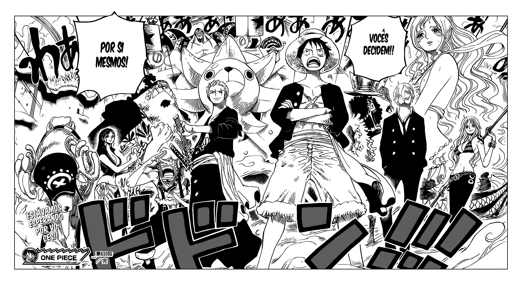 aaaaaaaaaaa Sabe Quanto Tempo Tem A Ultima Vez Que Os Mugiwaras Apareceram Juntos No Final De Um Capitulo Com Pagina Dubla 11 Anos Ilha Dos Tritoes Capitulo 633 E 9