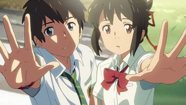 アニメの名作って色々あるけど私わ｢君の名は｣が多分、１番好き色んな名シーン＆名台詞あるけど私が好きな名シーンわ、この４枚