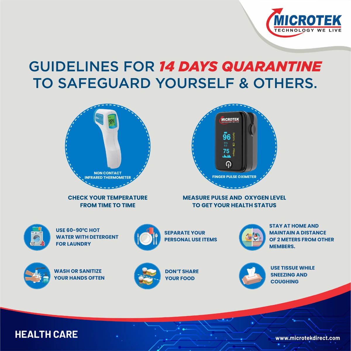 MicrotekOfcl's tweet photo. Precaution is always better than cure. Kindly take proper measures and follow the guidelines during the quarantine period to safeguard yourself & others.
#Microtek #Covid_19 #QuarantineGuidelines #NonContactInfraredThermometer #StaySafe #FingerPulseOximeter #Quarantine https://t.co/ZyZDeZDdj0