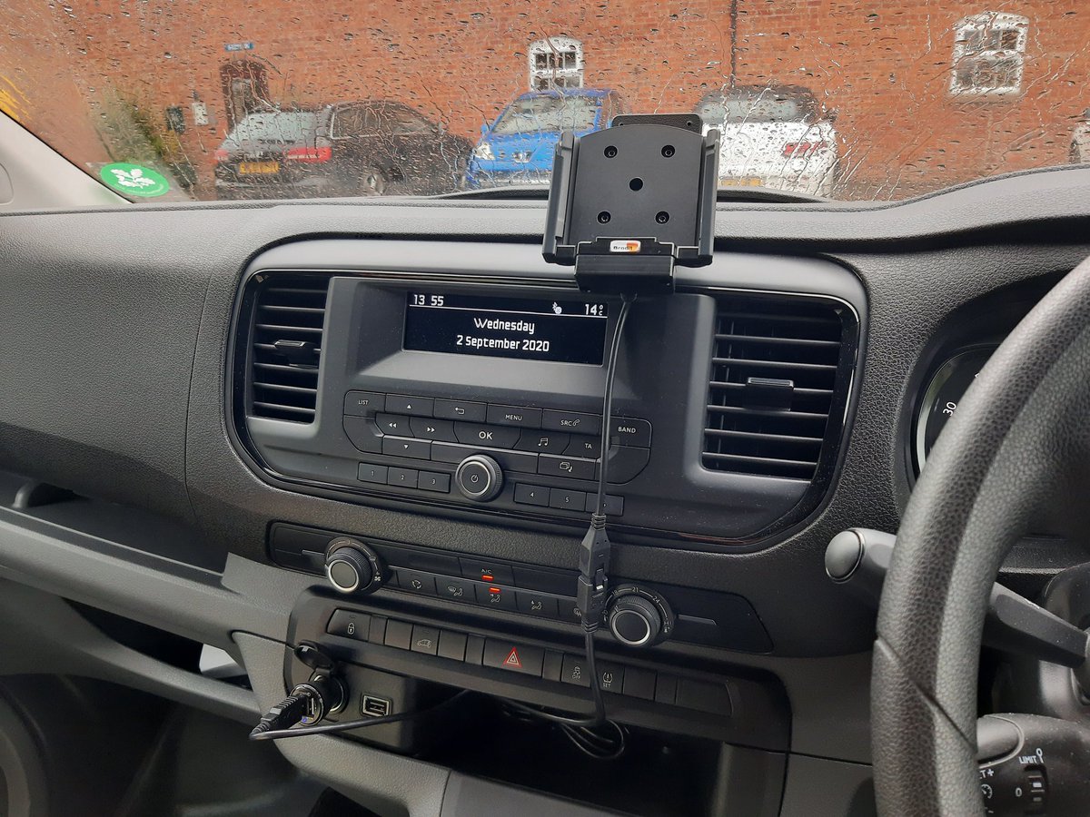 toughtechnology's tweet image. Tidy &amp;amp; straightforward install of @BroditUK powered vehicle cradle for our demo #SamsungXCoverPro into our works van this week. Mounted onto a specific #ProClip for the Toyota ProAce van. We provide a range of mount solutions for hardware in your vehicles.