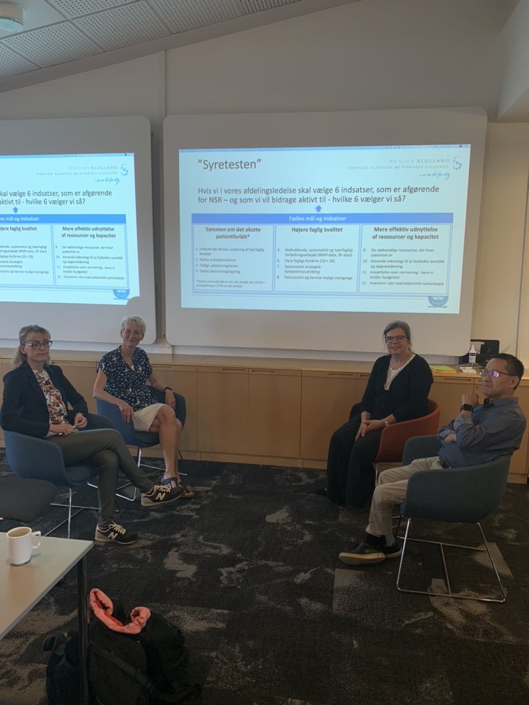 #sammen er vi bedst, til det de fleste fejler. Lederne på <a href="/NSRsygehuse/">NSRsygehuse</a> i <a href="/regionsjaelland/">Region Sjælland</a> samlet for at sætte kursen for høj faglighed og #PatientSafety for vores patienter <a href="/STPS_DK/">Styrelsen for Patientsikkerhed</a> <a href="/Heunicke/">Magnus Heunicke</a> <a href="/HeinoKnudsen/">Heino Knudsen</a>
