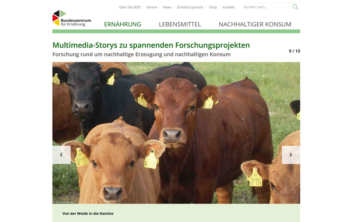 bzfe_de's tweet photo. #BERTA20: „Von der #Weide in die #Kantine“ Unsere #Multimediastory stellt das Forschungsprojekt „#GanzTierStark“ vor, in dem konkrete #Handlungshilfen für alle relevanten Partner der #Wertschöpfungskette entwickelt werden: https://t.co/URE6le4m6A @bmel #Sonderausstellung https://t.co/4vGJjDAM2A