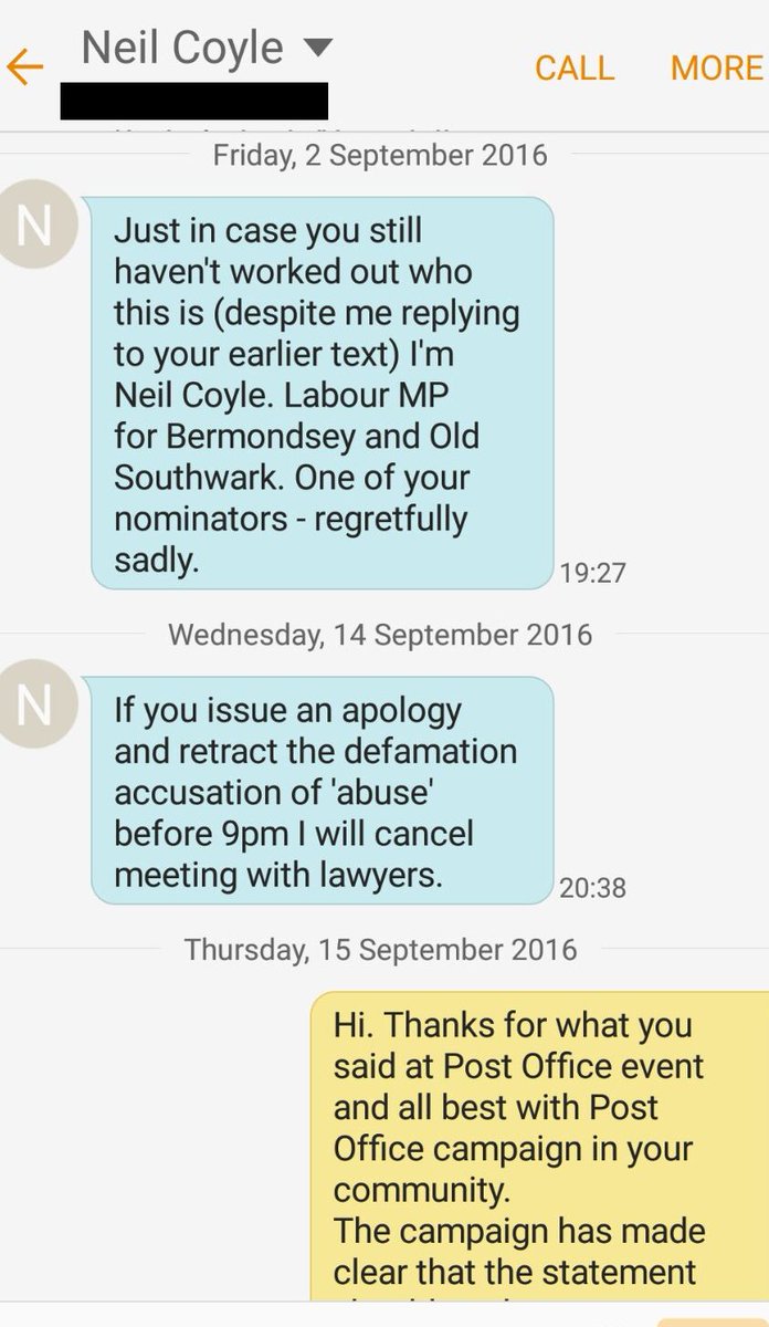 In Left Out, Team Corbyn for the first time details years of alleged abuse and even physical intimidation from Labour MPs Here's exhibit A. Texts sent from one MP, Neil Coyle, to Corbyn himself."I have no idea how you sleep at night but I hope ... it's really badly" 1/2