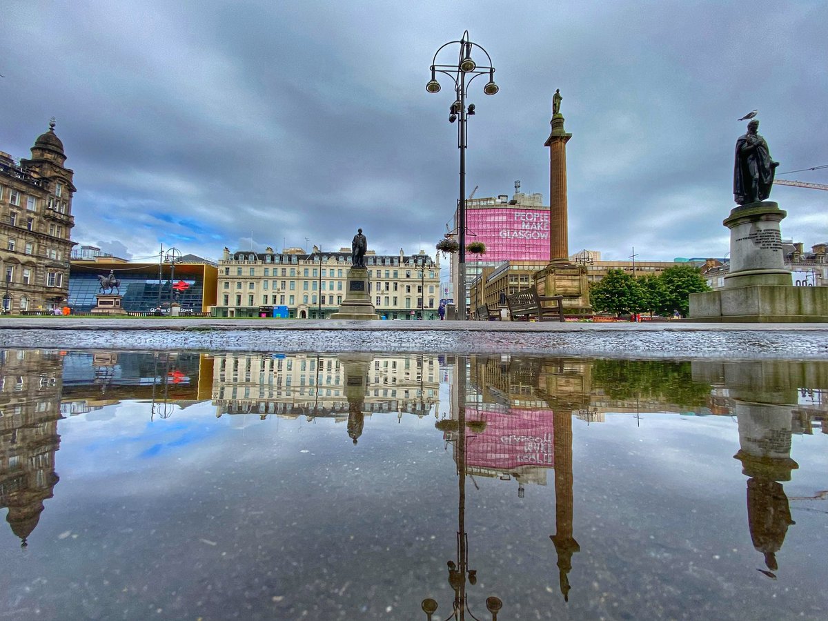 PhilADawson's tweet photo. Took a couple of photos in Glasgow yesterday. Buchanan Street, George Square, Argyle Street &amp; St Enochs Square using puddles from the recent showers @heraldscotland https://t.co/v5QL21DZoZ