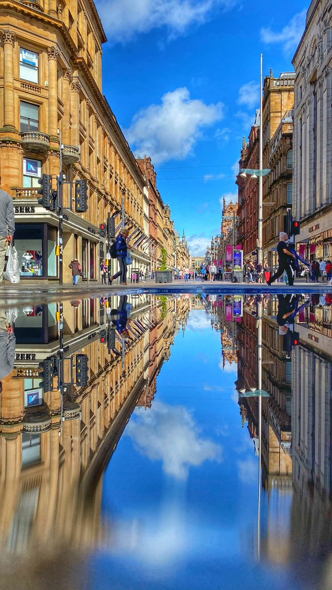 PhilADawson's tweet photo. Took a couple of photos in Glasgow yesterday. Buchanan Street, George Square, Argyle Street &amp; St Enochs Square using puddles from the recent showers @heraldscotland https://t.co/v5QL21DZoZ