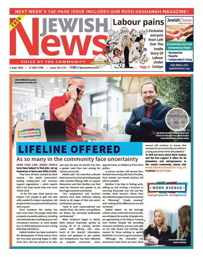 theworkavenue's tweet photo. We're front page on the @JewishNewsUK this week so make sure you pick up your copy to hear about what we've been up to over lockdown and how we can help you too! 
Contact us for free employment or business support - https://t.co/bjDcis4O3D 020 8371 3280
#FeatureFriday https://t.co/LbdAdW5st6