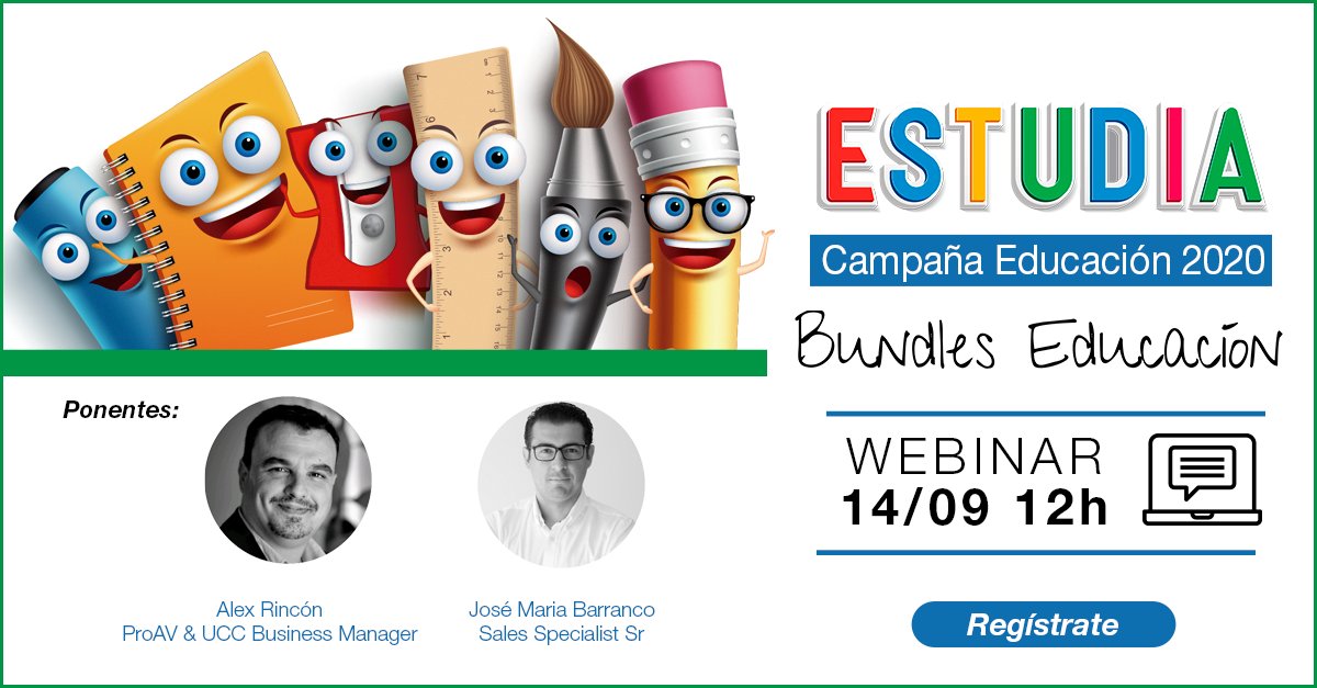IngramMicroES's tweet image. #ESTUDIA 🗣No te pierdas nuestro webinar Back to school. ¡Te presentamos la Campaña ESTUDIA! ✏️  📒 📐 📕

Únete junto a Alex Rincón y José María Barranco Gómez para conocer todas las soluciones para empezar la vuelta al cole.

✍️ zoom.us/webinar/regist…

#IngramProAV #Educación