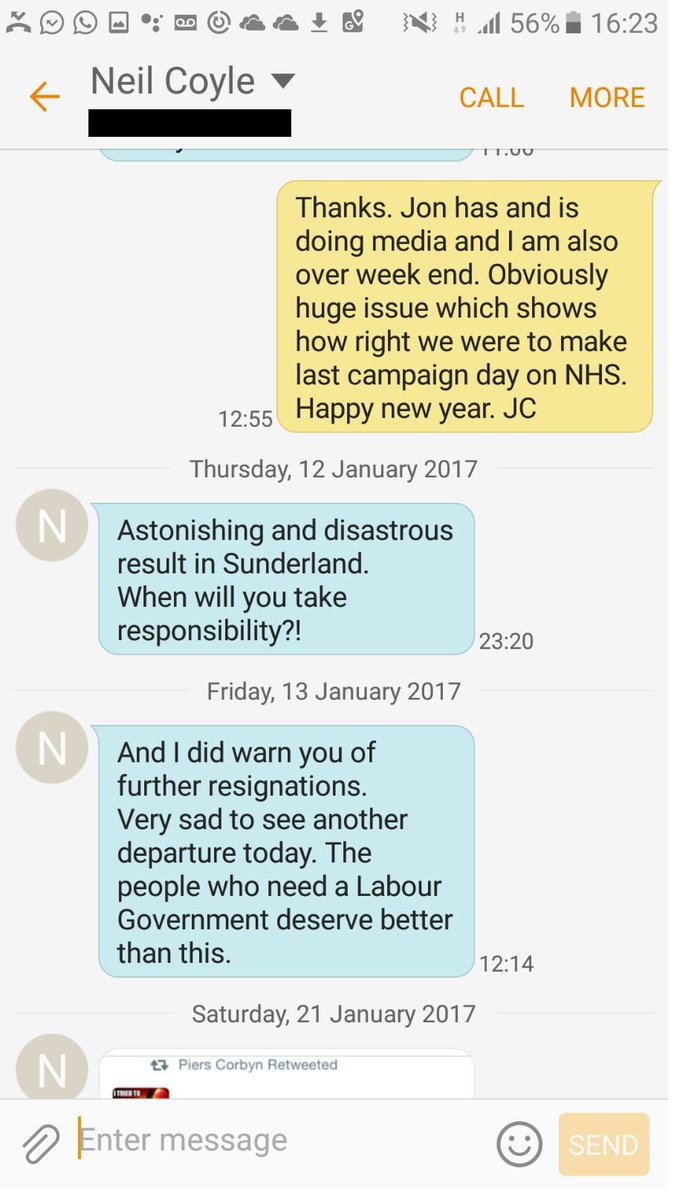 In Left Out, Team Corbyn for the first time details years of alleged abuse and even physical intimidation from Labour MPs Here's exhibit A. Texts sent from one MP, Neil Coyle, to Corbyn himself."I have no idea how you sleep at night but I hope ... it's really badly" 1/2