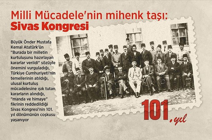 Türkiye Cumhuriyeti'nin iradesi ve bağımsızlığı yolunda en büyük adımlardan biri olan Sivas Kongresi'nin 101. yıldönümünde;

Başta Mustafa Kemal Atatürk ve silah arkadaşları olmak üzere, Milli Mücadelemizin tüm kahramanlarını saygı ve minnetle anıyoruz.

#sivaskongresi #4eylül