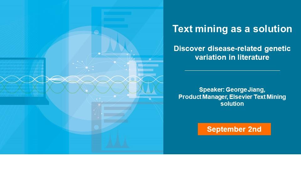Sciencedirect's tweet photo. Missed our webinar on how text mining can power genetic variation research? Never fear! You can still catch this insightful presentation online here:
https://t.co/gfwtVhlQT6 
#TextMining #GeneticVariations https://t.co/v2TqquVMTy