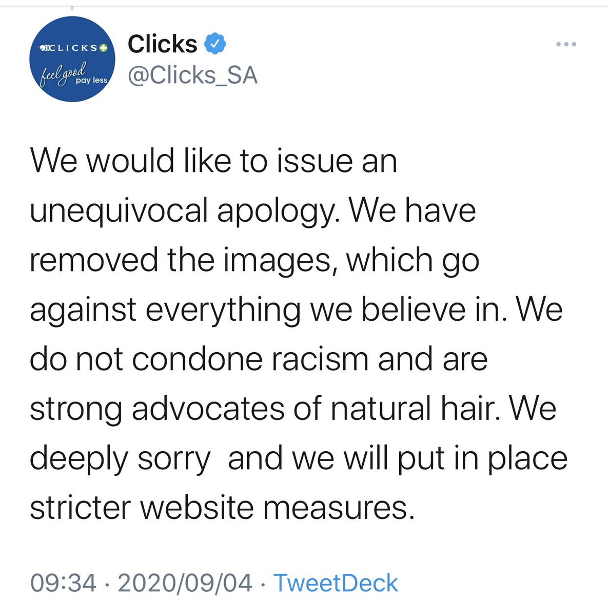EricanSA's tweet photo. RT if you not accept fake apology from Clicks. https://t.co/ecy97FwKTX