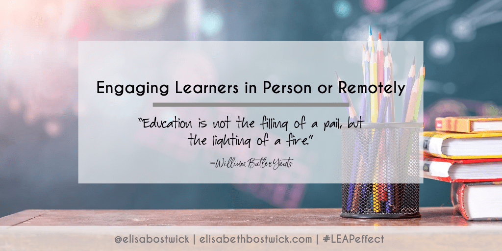 Lots of helpful ideas and tools in this post from <a href="/ElisaBostwick/">Elisabeth Bostwick</a> - Engaging Learners In-Person or Remotely buff.ly/3jeZPOn