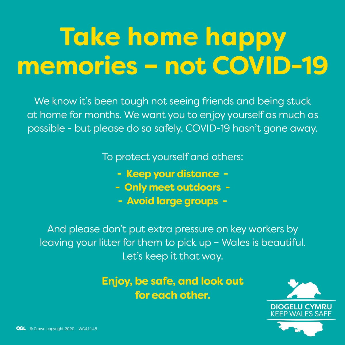 Covid-19 hasn't gone away. 

You may feel that you would hardly be affected if you were to catch it, but it could be extremely serious if you were to pass it to someone more vulnerable. 

Remember, we all have a responsibility to maintain social distancing and good hand hygiene.