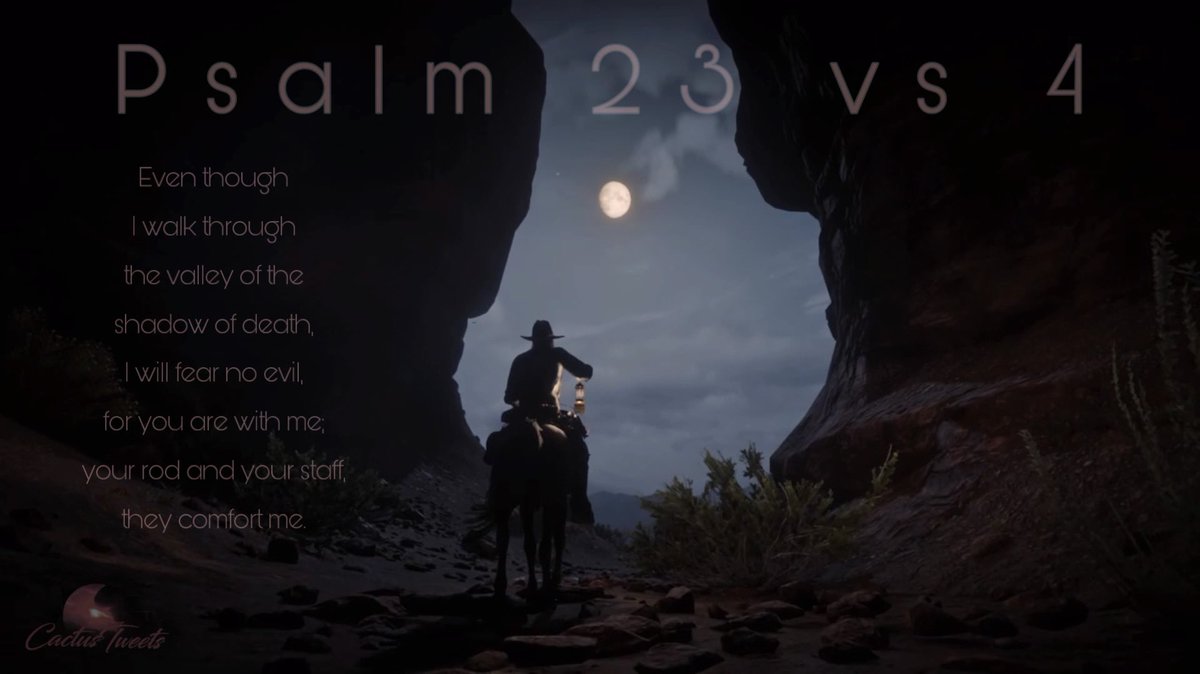 🍃Psalm 23 : 4
Even though
I walk through
the valley of the
shadow of death,
I will fear no evil,
for you are with me;
your rod and your staff,
they comfort me. 

#God #Jesus #Praise 
#Bible #VisualArt 
#CactusTweets_ 🌵