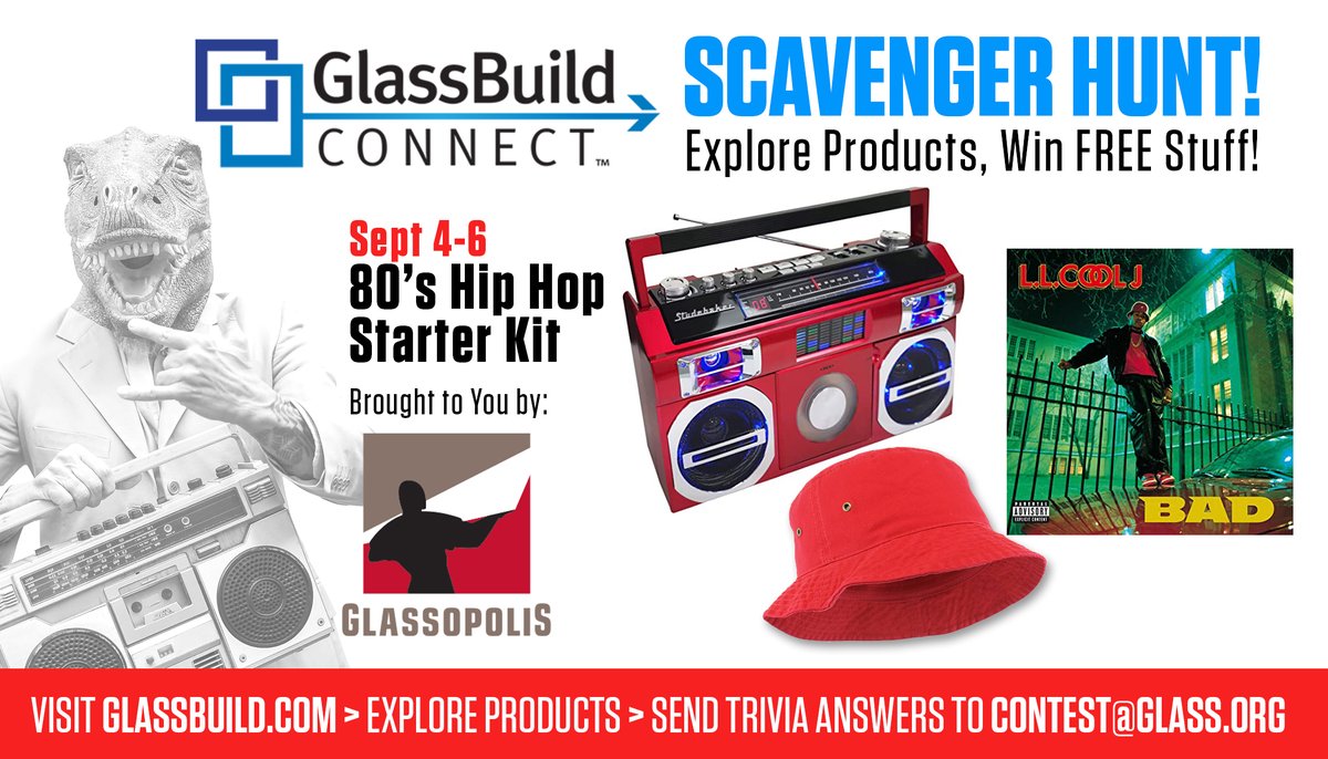 GlassBuild's tweet photo. 𝗦𝗖𝗔𝗩𝗘𝗡𝗚𝗘𝗥 𝗛𝗨𝗡𝗧  9/4 to 9/6 
A contest with a "Knockout" prize!
WIN THE ULTIMATE 80's Hip Hop Starter kit from the great team at @glassopolis
Today's question:
Under the "Sponsored Products" tab, which company makes the Thunder Cut?
Answers to Contest@Glass.org https://t.co/gJrkbEDlix