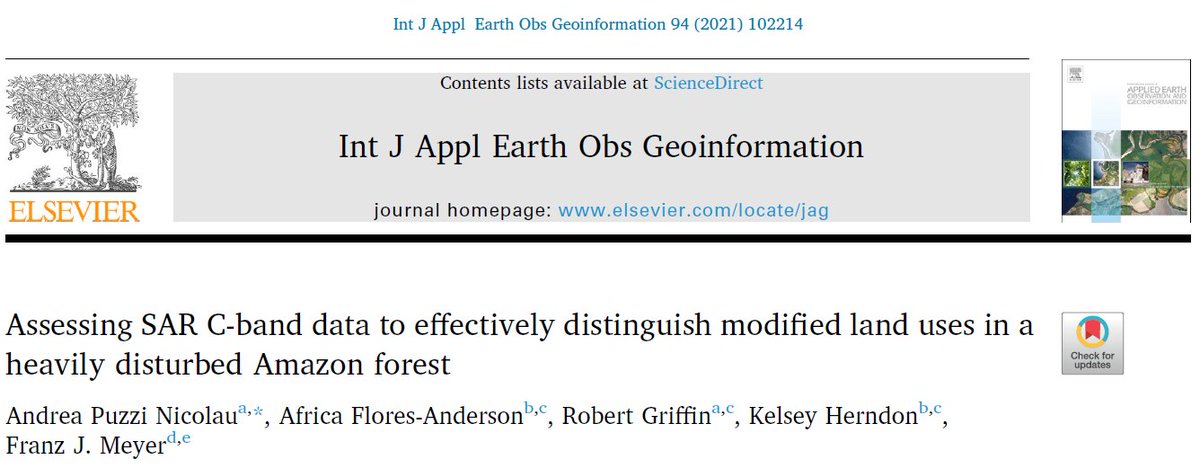 The second paper from my thesis research is now out at: sciencedirect.com/science/articl…

@SERVIRGlobal 
@ElsevierConnect 
@ELSenviron 
#Sentinel1
#SAR
#GoldenAgeOfSAR