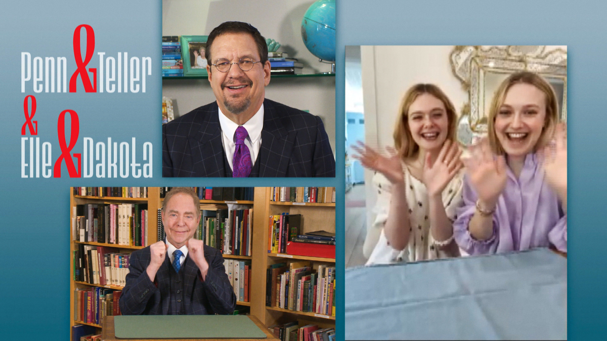 CW39Houston's tweet photo. Penn &amp; Teller with the help of celebrity guests Elle and Dakota Fanning, Michael Carbonaro and Shin Lim showcase new magic developed at home.  Watch an encore special of #FoolUs TONIGHT at 7P on CW39 Houston! https://t.co/yibg8atnzj