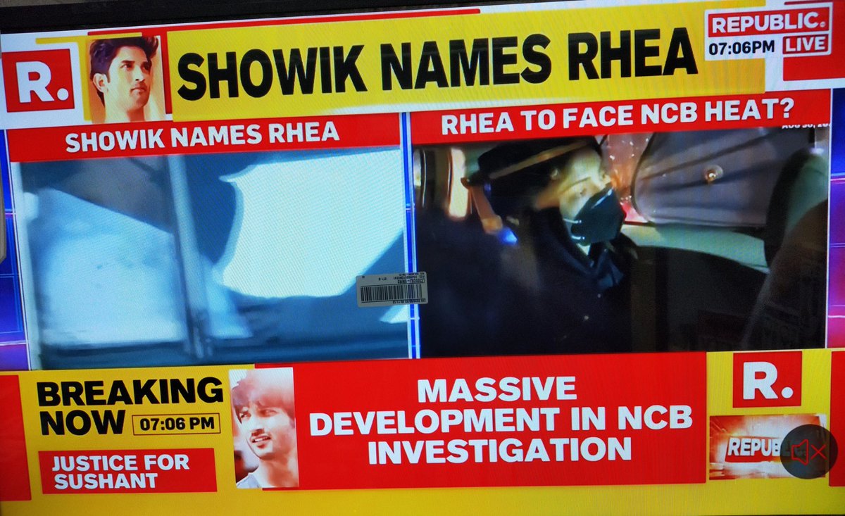ApurvaU21's tweet photo. Fabulous News, Massive !

◻ Showik Names Rhea Chakraborty for Drug link.
◻ States he contacted Samuel Miranda to get Drugs for Rhea.

#DrugeeRhea 
@MeenaDasNarayan @nilotpalm3 @republic https://t.co/vCku5KCPsj