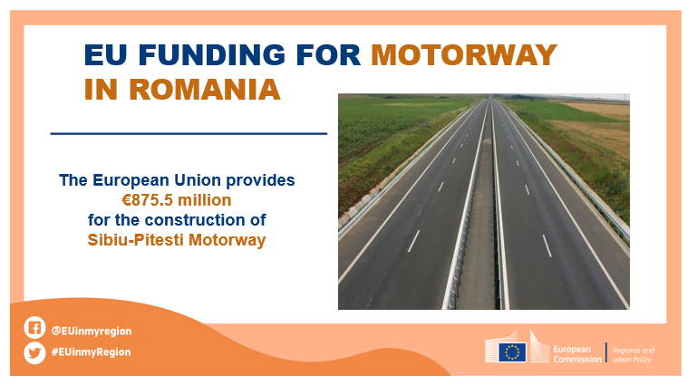 EUinmyRegion's tweet photo. #CohesionPolicy invests €875 million, #Sibiu-#Pitesti motorway in #Romania, improving the country’s #connectivity and the links between Central and Eastern Europe. @EUinmyRegion @Transport_EU #MobilityEU #TEN_T
➡️ https://t.co/hCPxkLZFqM https://t.co/trEZGVygsq
