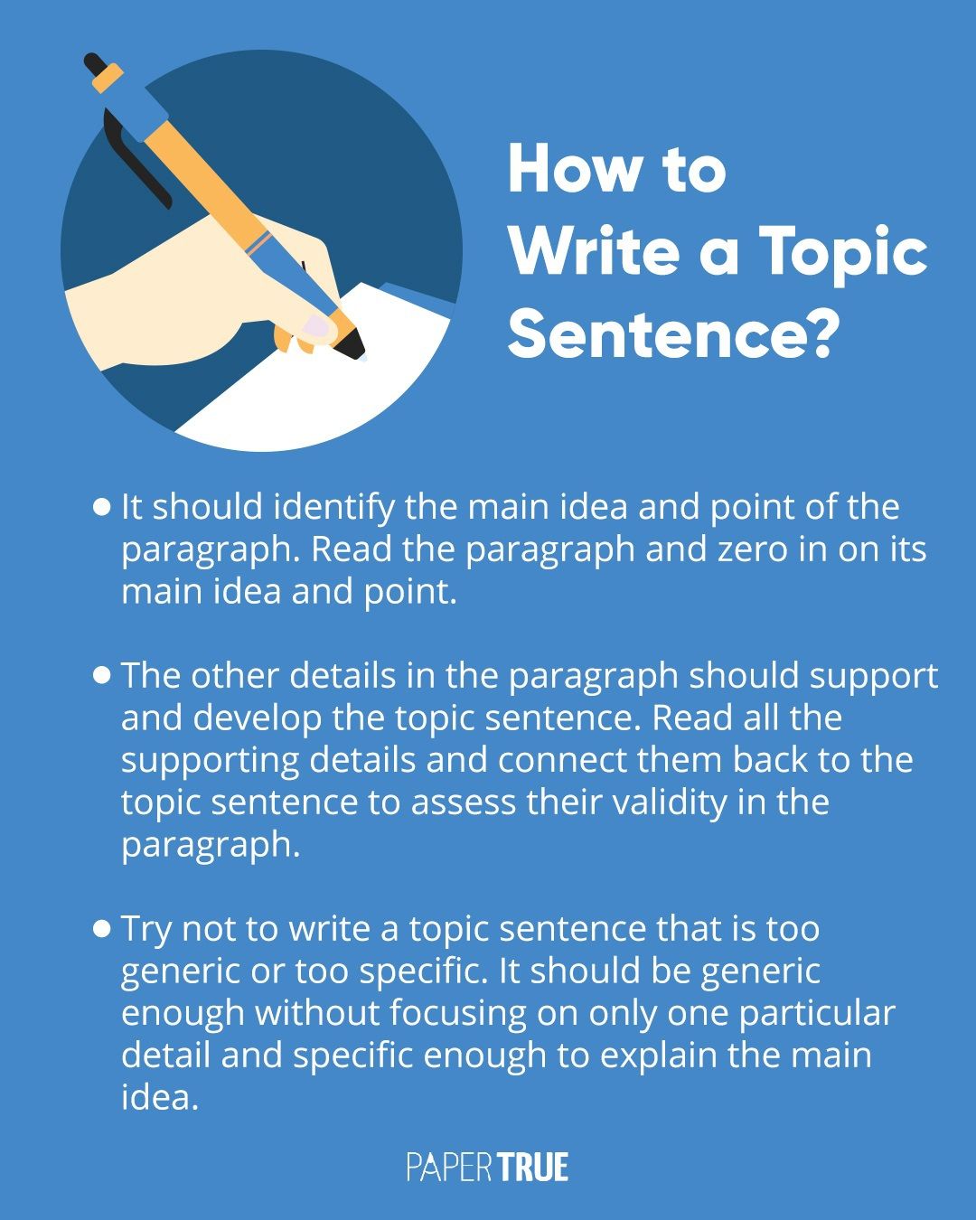 how to write a topic sentance