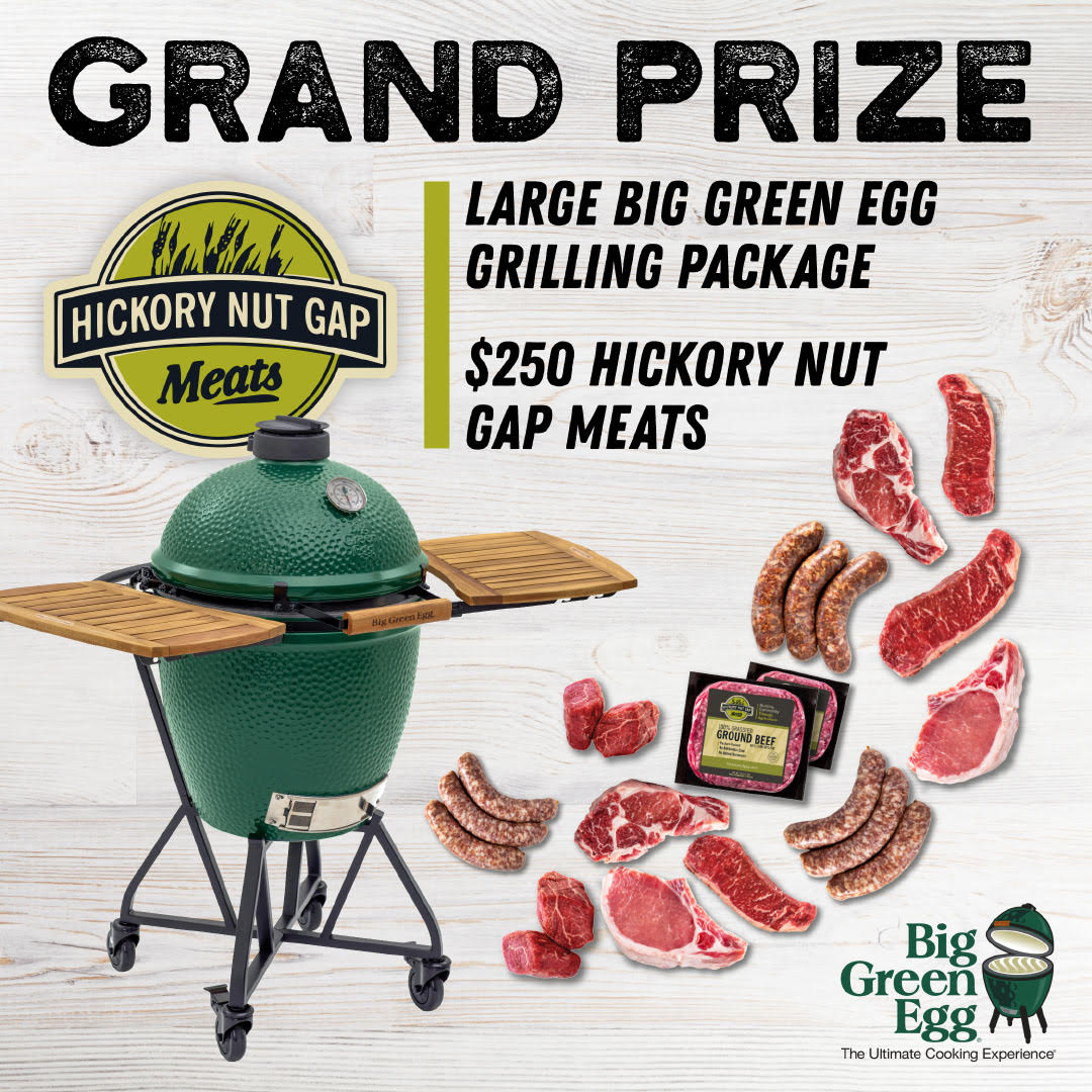 hickorynutgap's tweet photo. A huge congrats to George Henning, the GRAND PRIZE winner of our Fire Up Your Summer with Pasture Raised Flavor Sweepstakes.
We hope you enjoy your new Big Green Egg grill package!
#sweepstakes #hickorynutgap #biggreenegg #zwilling #lodgecastiron #giveaway #getgrilling https://t.co/lsRQ9crGoT